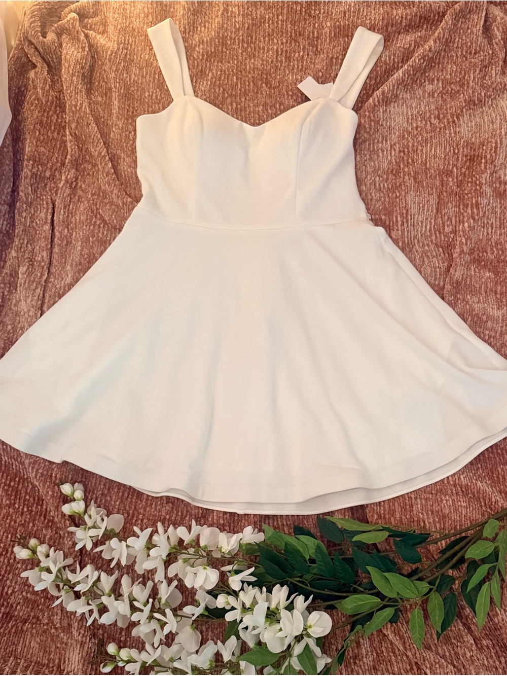 NWT City Studios White Lace Fit & Flare Dress XL